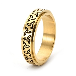 Золотой Вращающееся кольцо для пальца из нержавеющей стали, треугольник викингов для мужчин, золотые, внутренний диаметр: 19.8 мм