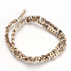 Antike Bronze überzogen Galvanisieren unmagnetische synthetischen Hämatit Perlenstränge, facettiert, Pfeile, antike Bronze überzogen, 4x4x2 mm, Bohrung: 1 mm, ca. 26~27 Stk. / Strang, 15.7 Zoll (40 cm)