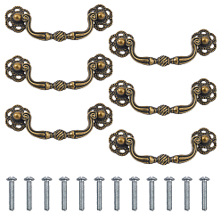 Античная Бронзовый & Платиновый Железные ручки для ящиков, ручки шкафа, с железными винтами с плоской головкой, аксессуары для дверных ручек, античная бронза и платина