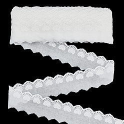 Белый Хлопок лента, Сердце Pattern, для пошива аксессуаров, белые, 2-1/8 дюйм (55 мм), около 16.00 ярдов (5.49 м) / рулон