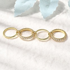 Настоящее золото 18K Латунные микро проложить пальцев кольца кубического циркония, штабелируемые кольца, стойки покрытие, долговечный, без кадмия и без свинца, реальный 18 k позолоченный, 1.5~3.5 мм, размер США 7 1/4 (17.5 мм)