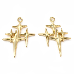 Light Gold Alloy Pendants, Cadmium Free & Lead Free, Star, Light Gold, 29x22x3mm, Hole: 2mm