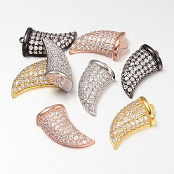 (52) Непрозрачная лаванда Итальянские рог латунь микро проложить кубических прелести циркония, разноцветные, 16x9x4 мм, отверстие : 1 мм