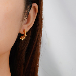 Золотой Геометрические 304 серьги-гвоздики из нержавеющей стали, арка, золотые, 21.52x11.18 мм