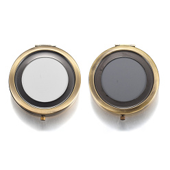 Античная Бронза 3 железная таблетница с отделениями, медицине путешествия коробки, с зеркалом внутри, пустая основа для крафта из уф-смолы, круглые, античная бронза, 76x70x15 мм