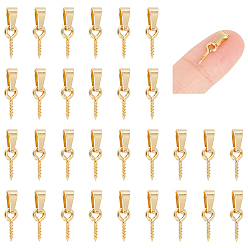 Золотой 50шт. 304 нержавеющая сталь винт петля скобы, золотые, 16 мм, отверстие : 6x3 мм, штифты : 1.3 мм