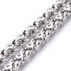 Stainless Steel Color Tarnish Resistant 304 Stainless Steel Link Chains, Unwelded, Stainless Steel Color, 5mm, Link: 7x5x5mm