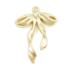 Golden Alloy Pendants, Bowknot Charms, Rack Plating, Cadmium Free & Nickel Free & Lead Free, Golden, 29.5x21x3mm, Hole: 1.6mm
