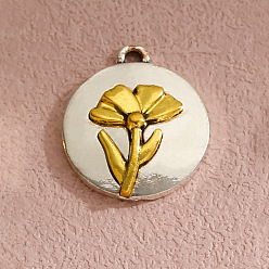 November Chrysanthemum Подвески из сплава , подвески на тему декабрьских цветов, ноябрьская хризантема, 21x18 мм