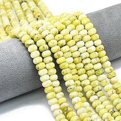 Желтая Бирюза(яшма) Бусы из натуральной желтой бирюзы (яшмы), матовые, рондель, 8x5 мм, отверстие : 1.4 мм, около 73~75 шт / нитка, 14.96~15.16 дюйм (38~38.5 см)