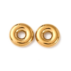 Настоящее золото 18K 304 из нержавеющей стали европейские шарики, бусины с большим отверстием, ионное покрытие (ip), пончик, реальный 18 k позолоченный, 17.5x4.7 мм, отверстие : 5.5 мм