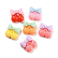 (52) Непрозрачная лаванда Непрозрачные кабошоны из смолы, вишня с улыбающимся лицом, разноцветные, 14x13.5x5 мм