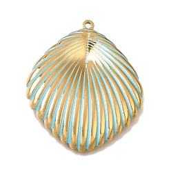 Oro 304 colgantes de acero inoxidable, con esmalte azul cielo, encantos de plumas, dorado, 38.5x32x3.5 mm, agujero: 1.6 mm