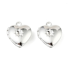 Серебро Сердце настройки горный хрусталь латунные подвеска, долговечный, стойки покрытие, без свинца и без кадмия, серебряные, пригодный для стразов 1.5 мм, 12.5x10.5x4.5 мм, отверстие : 1.2 мм
