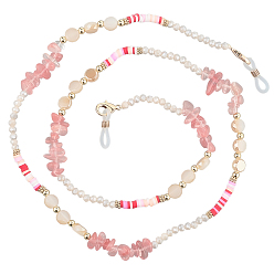 Помидор 1полимерная глина с хрустальным сплавом и шейным ремешком для очков, цепочки для очков с резиновыми петлями на концах, помидор, 780 мм