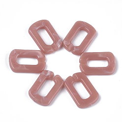 Rosy Brown Acrylic Linking Rings, Quick Link Connectors, For Jewelry Chains Making, Imitation Gemstone Style, Oval, Rosy Brown, 30.5x20x5mm, Hole: 17.5x8mm, about: 220pcs/500g
