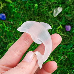 Dolphin Украшения из натурального селенита, для домашнего офисного стола, дельфин, 55 мм