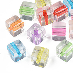 (52) Непрозрачная лаванда Прозрачные акриловые бусины, кубические, разноцветные, 12x12x12 мм, отверстие : 2.5 мм
