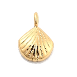 Настоящее золото 14K Ионное покрытие (ip) 304 подвески из нержавеющей стали, формы раковины, реальный 14 k позолоченный, 10x7x2 мм, отверстие : 1.6 мм