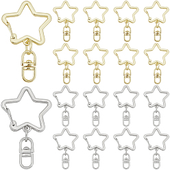 Platinum & Light Gold 20шт. 2 цвета цинковый сплав поворотные застежки, звезда, платина и светлое золото, 50 мм, 10 шт / цвет