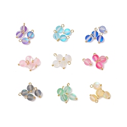 (52) Непрозрачная лаванда 9 шт 9 цвета синтетический лунный камень круглые подвески, с медными петлями, золотые, разноцветные, 10.5x6 мм, отверстие : 1.8 мм, 1 шт / цвет