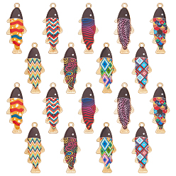 (52) Непрозрачная лаванда 72 шт 9 цвета сплава эмалевые подвески, очарование рыбы, золотые, разноцветные, 36x14.5x1 мм, отверстие : 1.8 мм, 8 шт / цвет