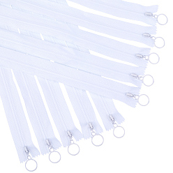 Белый 10 шт. полиэстеровых молний для аксессуаров одежды, подъемные кольца на молнии из смолы для шитья сумок, белые, 25 см