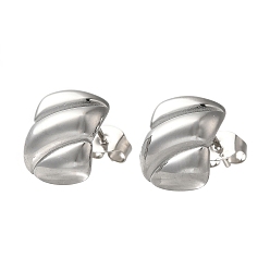 Нержавеющая Сталь Цвет 304 прямоугольные серьги-гвоздики из нержавеющей стали для женщин, цвет нержавеющей стали, 12x9 мм