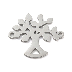 Stainless Steel Color Non-Tarnish 304 Stainless Steel Connector Charms, Tree, Stainless Steel Color, 16x18.5x1mm, Hole: 1.2mm