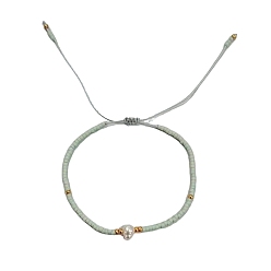 Нектар Регулируемые браслеты из плетеного бисера и стеклянных бусин для женщин, с натуральным пресноводным жемчугом, нектар, 11.02 дюйм (28 см)