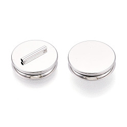Платина Латунный магнитный конвертер для броши, плоско-круглые, платина, 16x5.5 мм, отверстие : 1.2 мм