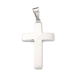 Нержавеющая Сталь Цвет 304 подвески из нержавеющей стали, крестик, цвет нержавеющей стали, 42x25x2.5 мм, отверстие : 8x4 мм