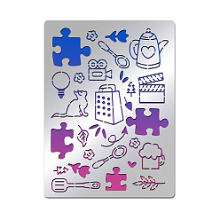 Pizza Трафареты для штампов из нержавеющей стали, для diy scrapbooking / фотоальбом, декоративное тиснение, матовый цвет нержавеющей стали, узор для пиццы, 190x140 мм