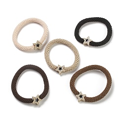 (52) Непрозрачная лаванда Нейлоновые эластичные резинки для волос, Держатель конского хвоста, с эмалевыми бусинами из звездчатого сплава, девушки аксессуары для волос, разноцветные, 6~13 мм, внутренний диаметр: 36 мм