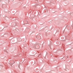 Pink Opaque ABS Beads, Oval, Pink, 6x4.5x3.3mm, Hole: 1.2mm, about 14516pcs/500g