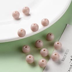 PeachPuff Opaque Acrylic Beads, Round, PeachPuff, 10x9mm, Hole: 2mm, about 940pcs/500g