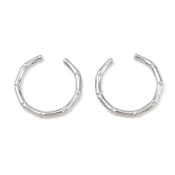 Нержавеющая Сталь Цвет Не тускнеет 304 открытое кольцо-манжета из нержавеющей стали и бамбука для женщин, цвет нержавеющей стали, размер США 10 1/4 (19.9 мм)