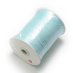 Sky Blue Double Face Satin Ribbon, Polyester Ribbon, Sky Blue, 1/8 inch(3mm) wide, about 880yards/roll(804.672m/roll)
