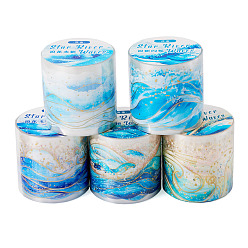 (52) Непрозрачная лаванда 5 рулоны 5 стили самоклеящихся наклеек для домашних животных, океанские волны, Украшение дневника для фотоальбома своими руками, разноцветные, 40 мм, 1 рулон / стиль