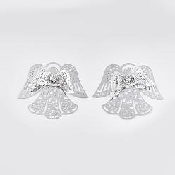 Платина Латунь филигрань столяры ссылки, с кристально горный хрусталь, без кадмия, без никеля и без свинца, ангел, платина, 43.5x48.5x5 мм