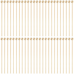 Настоящее золото 18K Контакты латунь шаровой головкой, реальный 18 k позолоченный, 30~30.5 мм, Руководитель: 1.8 mm, штифты : 0.5 мм, 24 датчик, 200 шт / комплект