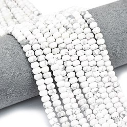Говлит Природные Говлит бисер нитей, матовые, рондель, 6x4 мм, отверстие : 1 мм, около 93~96 шт / нитка, 14.57~14.76 дюйм (37~37.5 см)