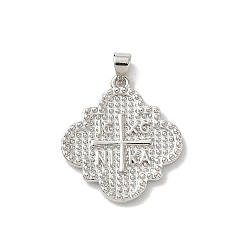 Платина Латунные подвески, лист прелести, стойки покрытие, долговечный, без свинца и без кадмия, платина, 25.5x23x2.5 мм, отверстие : 4x3.4 мм