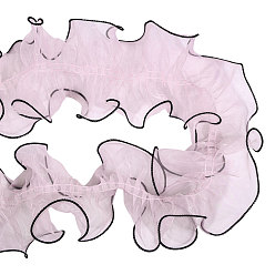 Pink 3 сумки 1м полиэстеровая плиссированная кружевная лента, кружевная отделка с волнистым краем, аксессуары для упаковки букетов, розовые, 4-3/8 дюйм (110 мм), около 1.09 ярдов (1 м) / мешок