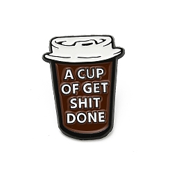 Коричневый Кофейные эмалевые булавки, булавки для лацканов из сплава для одежды рюкзака, кофе, 30.5x24 мм