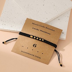 Черный Браслеты из нержавеющей стали в стиле азбуки Морзе для женщин и мужчин, чёрные, 5-1/2~10-1/4 дюйм (14~26 см)