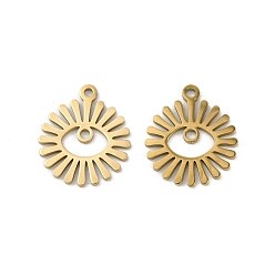 Золотой 201 подвески из нержавеющей стали, лазерная резка, Злые чары глаз, золотые, 17x15x1 мм, отверстие : 1.4 мм