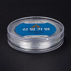 Clear Korean Round Crystal Elastic Stretch Thread, for Bracelets Gemstone Jewelry Making Beading Craft, Clear, 1mm, about 28.43~29.52 yards(26~27m)/roll