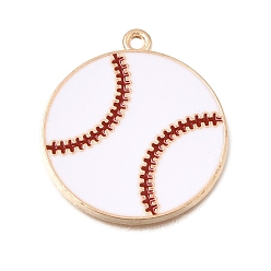 Baseball Эмалированные подвески из бейсбольного сплава, золотые, бейсбол прелести, 23x21x1 мм, отверстие : 1.2 мм