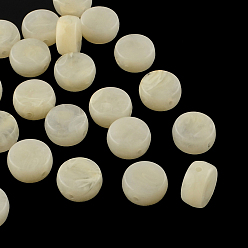Papayawhip Flachen, runden Edelstein-Imitation Acrylperlen, papayawhip, 14x7 mm, Bohrung: 1.5 mm, ca. 470 Stk. / 500 g